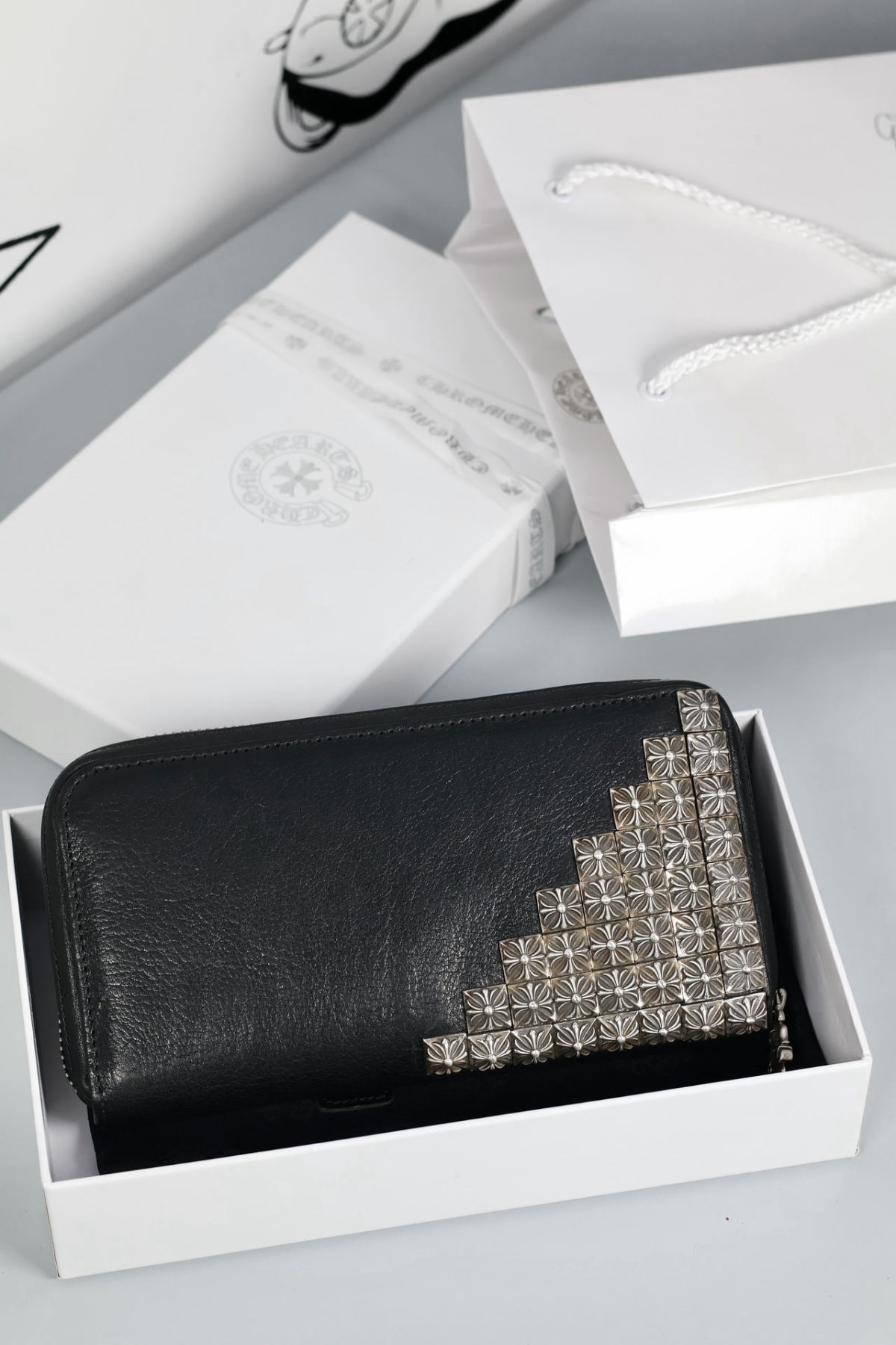 Chrome Hearts 36-stud Long Zip Wallet