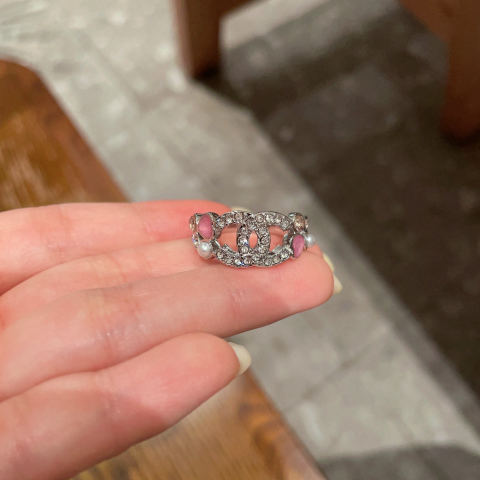 Chanel double C logo ring