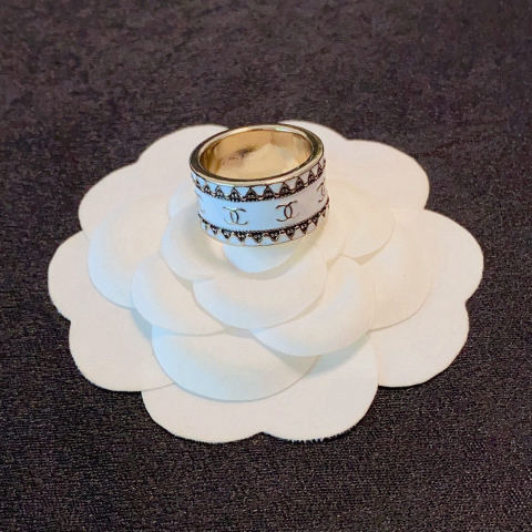 Chanel double C logo ring