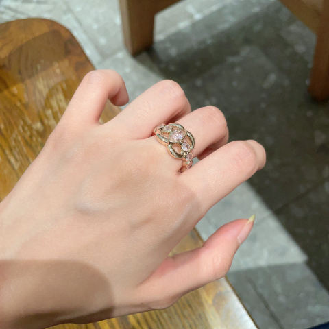 Chanel double C logo ring
