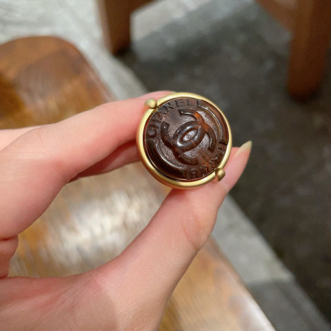Chanel double C logo ring