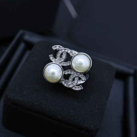 Square Pearl Letter Ring