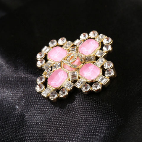 Chanel pink diamond brooch