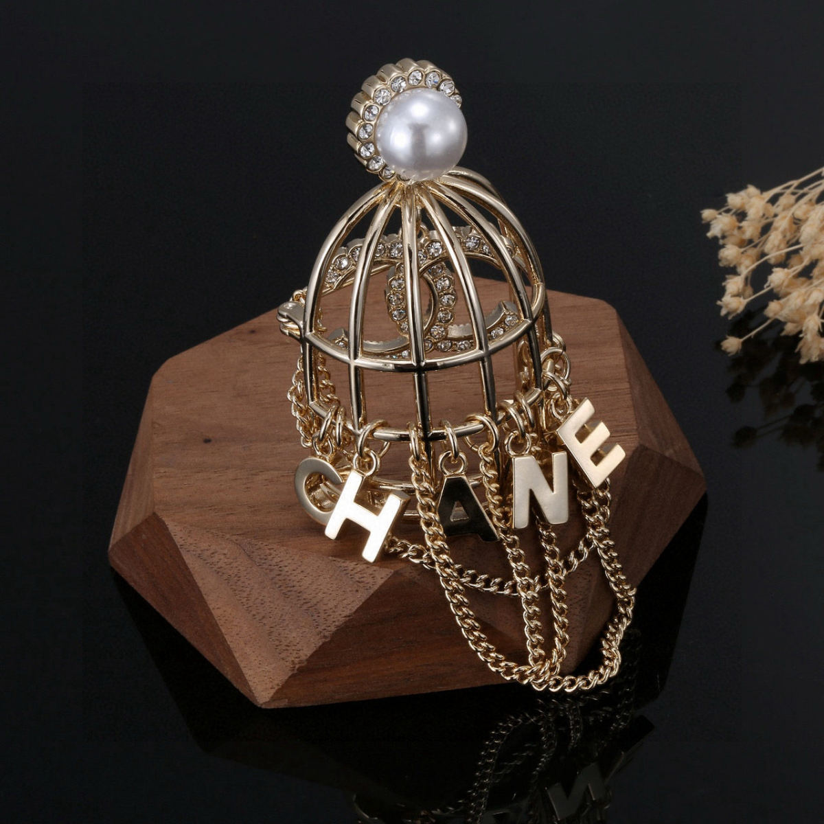 Chanel birdcage brooch