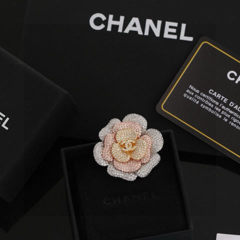CHANEL High-End Double C Camellia Brooch