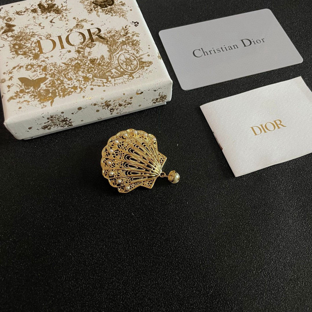 Dior CD letter brooch