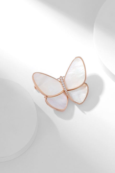 White Shell Butterfly Brooch