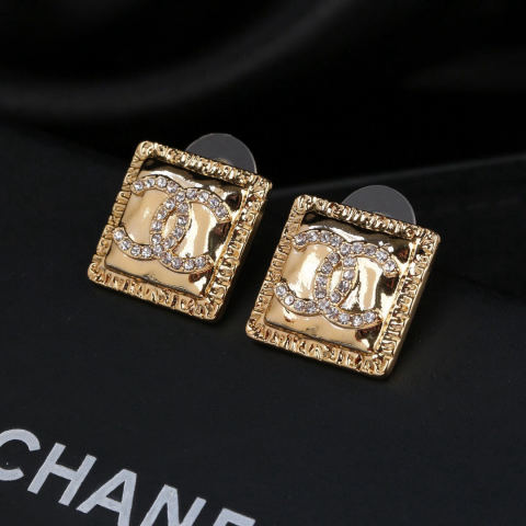 Chanel double C stud earrings