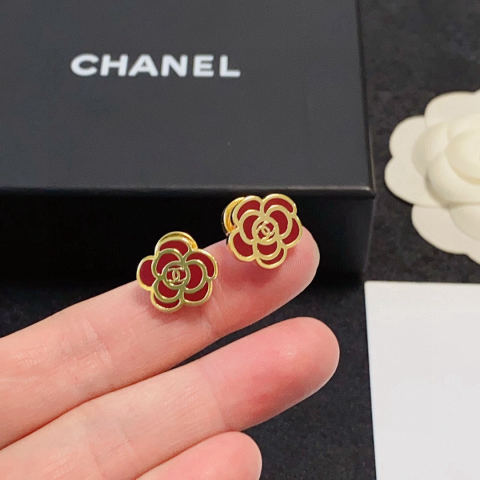 Chanel Red Camellia Double C