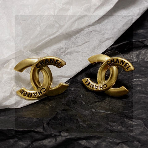 Chanel vintage double C stud earrings