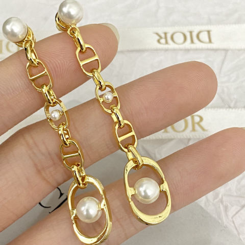 Dior tassel CD letter earrings