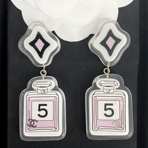 Chanel No. 5 perfume bottle earrings