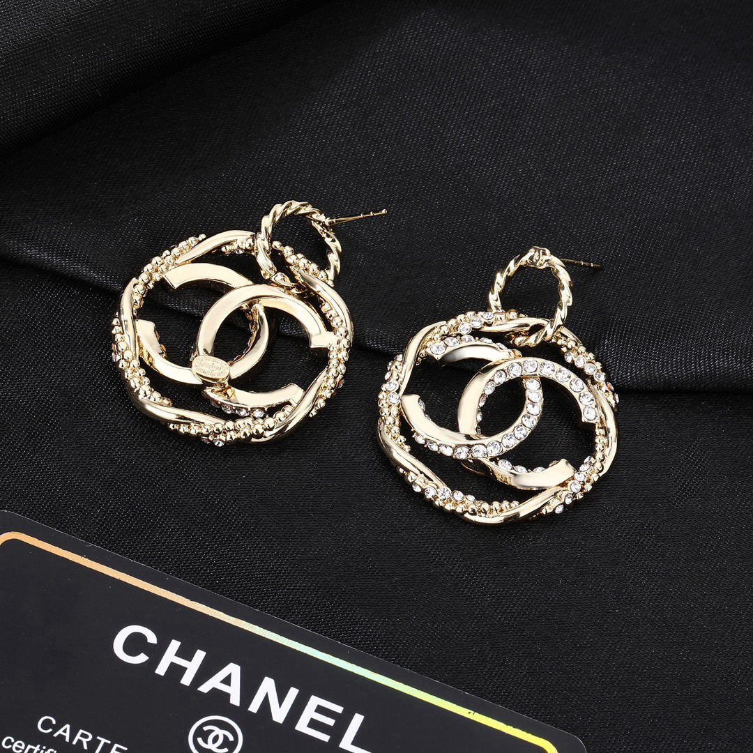 Chanel double C hoop earrings