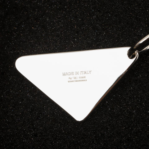 Prada Triangle Earrings with Full Diamond Design
