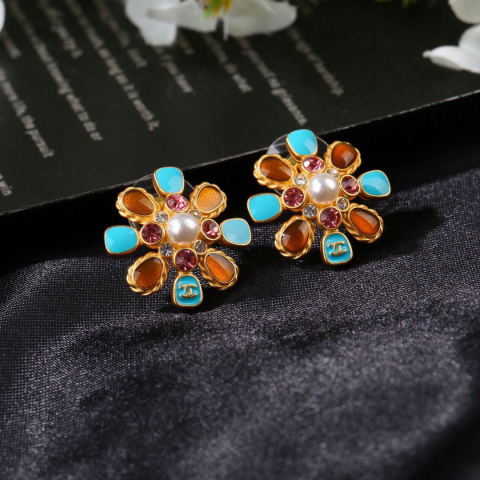 Chanel vintage metal earrings