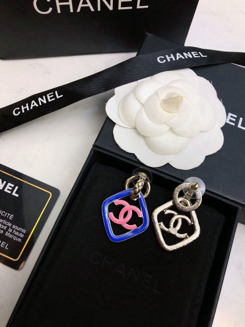 Chanel Leaf Double C Stud Earrings