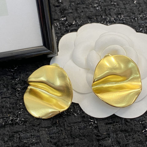 Celine Embossed Gold Sequin Earrings