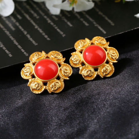 Chanel vintage metal earrings