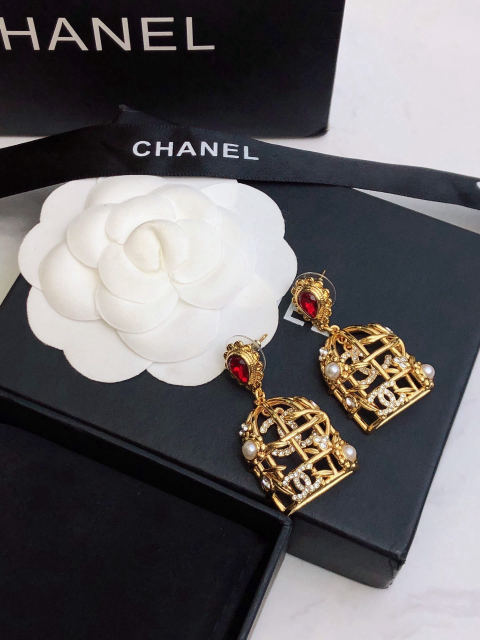 Chanel birdcage earrings