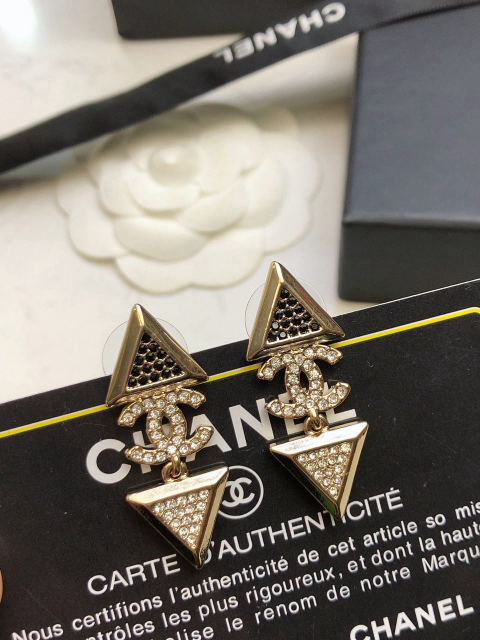 Chanel triangle earrings