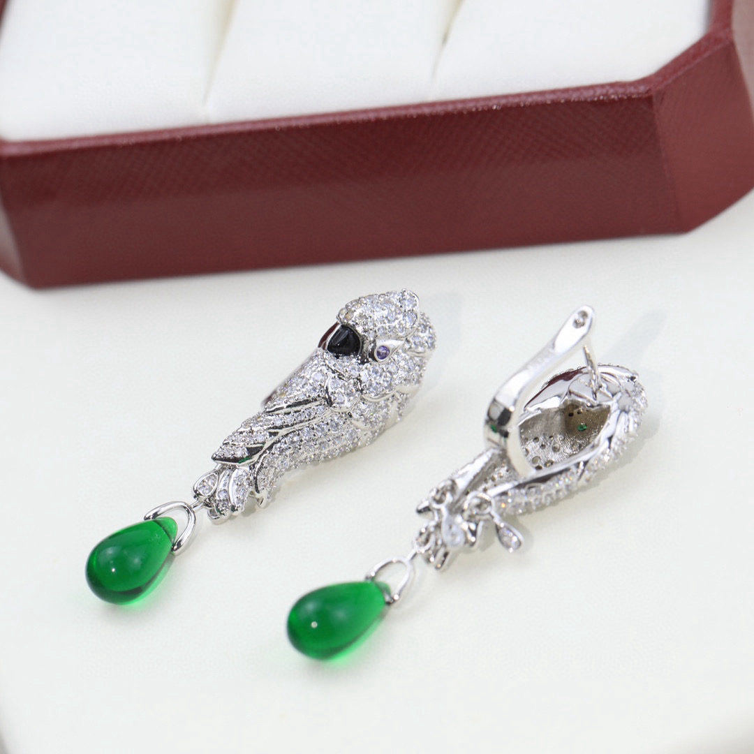 Cartier parrot earrings