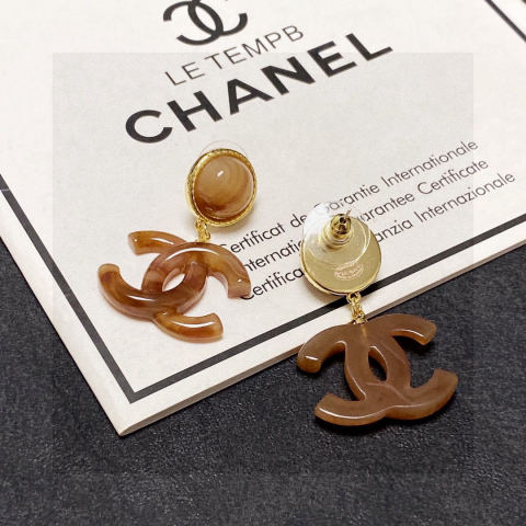 Chanel-style double C logo earrings