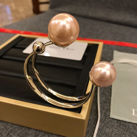 Dior large pearl open bangle