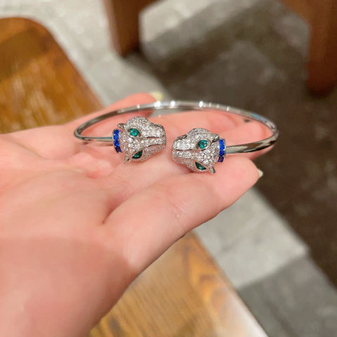 Cartier full diamond panther head diamond bracelet