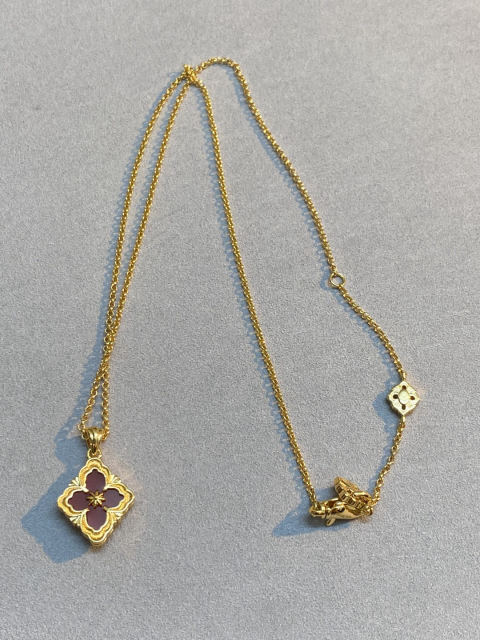 Buccellati Carnelian with Diamond-set Single Flower Necklace