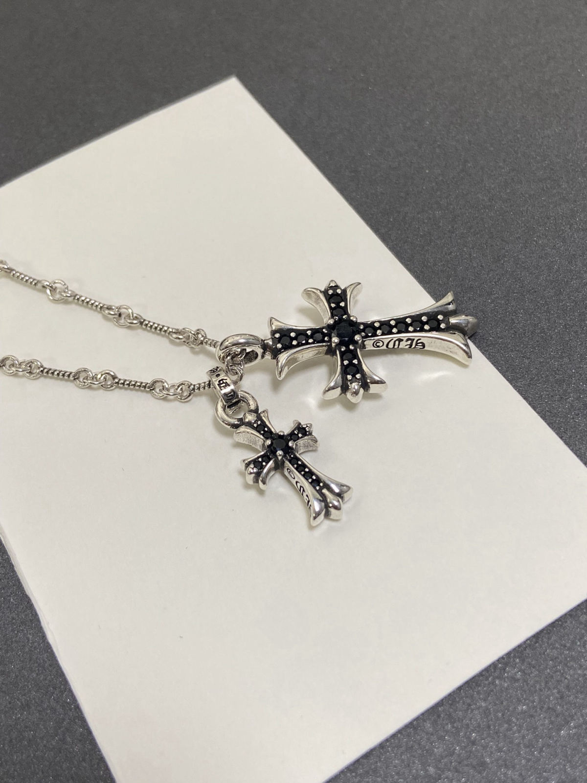 Chrome Hearts Cross Black Diamond Necklace