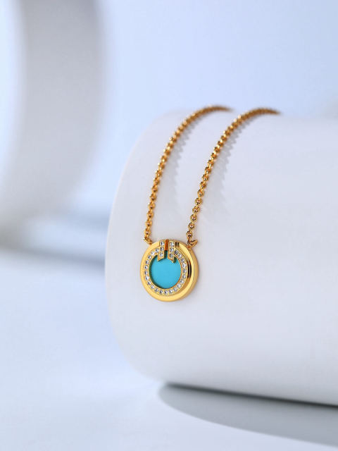Circle T-shaped mini necklace