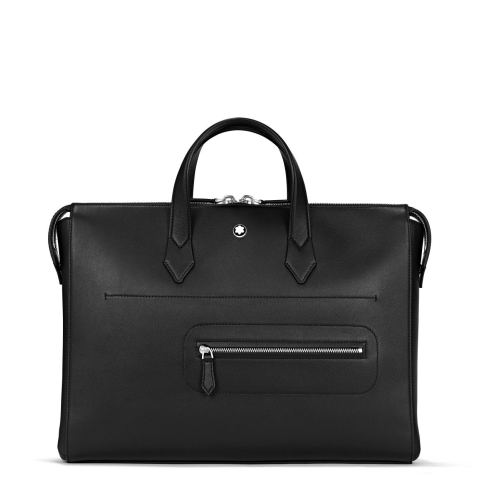 MONTBLANC Soft Leather Ultra-Thin Briefcase Classic Black