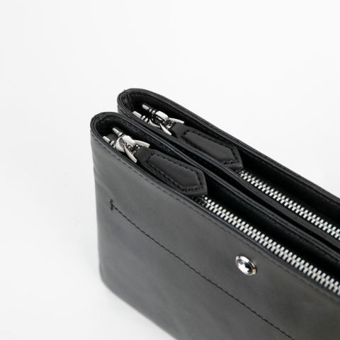 MONTBLANC Soft Leather Mini Double Pocket Crossbody Bag