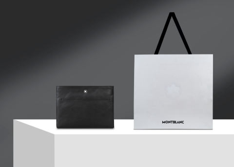 MONTBLANC Soft Leather Mini Double Pocket Crossbody Bag