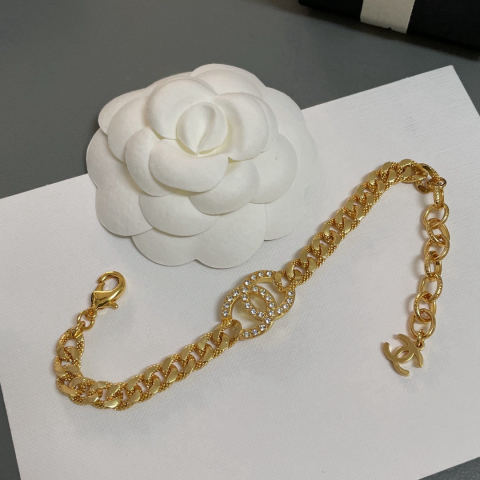 Chanel gold chunky chain double C bracelet