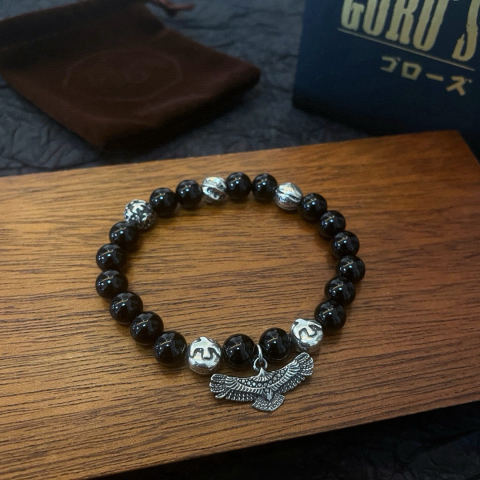 GORO'S Obsidian Eagle Bracelet