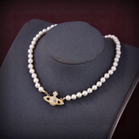 Vivienne Westwood Saturn Pearl Necklace