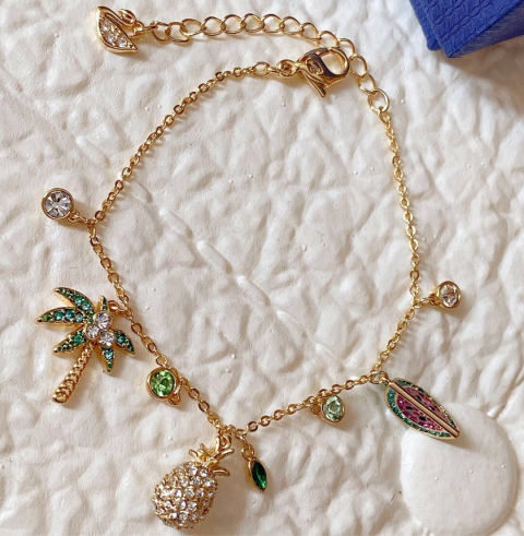Swarovski Austrian Crystal Pineapple Watermelon Coconut Tree Bracelet