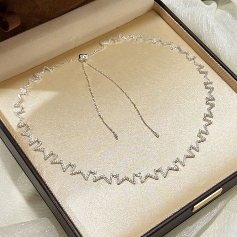 Independent designer letter full diamond necklace