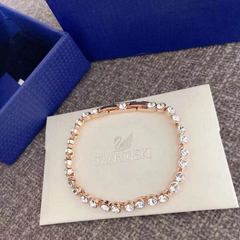 SWAROVSKI rose gold round diamond-encrusted bracelet/bangles