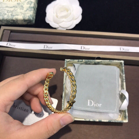 Dior CD logo gold open bangle