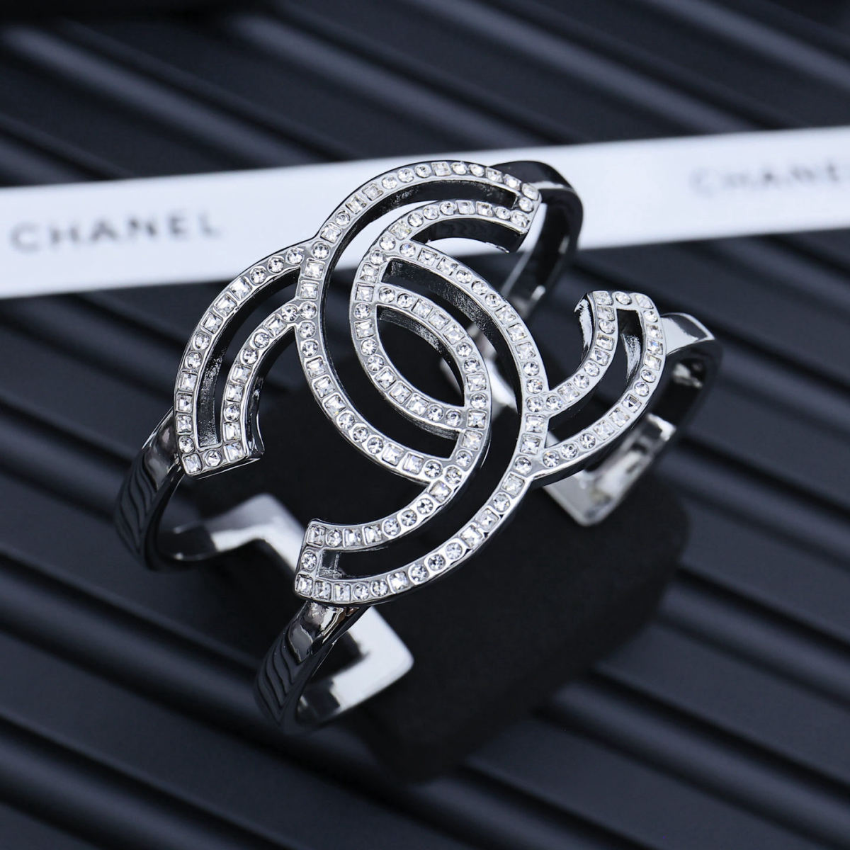 Chanel full diamond double C logo bracelet
