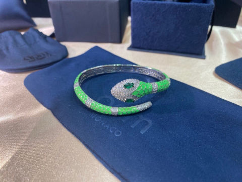 Apm monaco fluorescent green snake bracelet