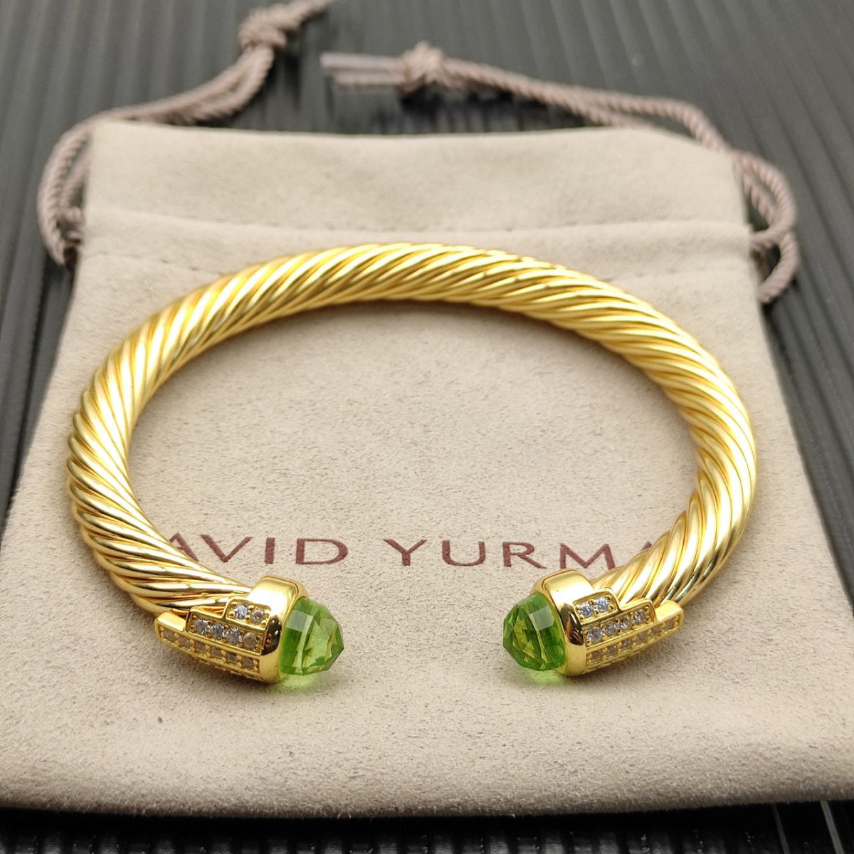 David Yurman 7mm gold 5-row diamond bracelet