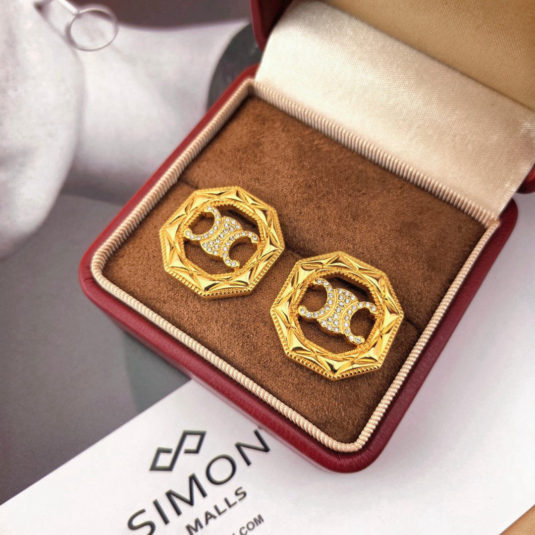 Celine gold stud earrings