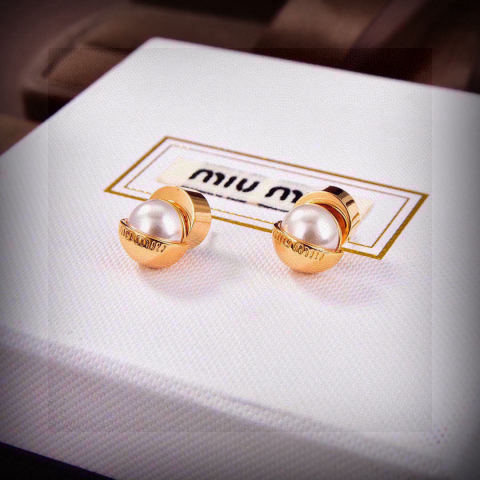 Miu Miu letter stud earrings