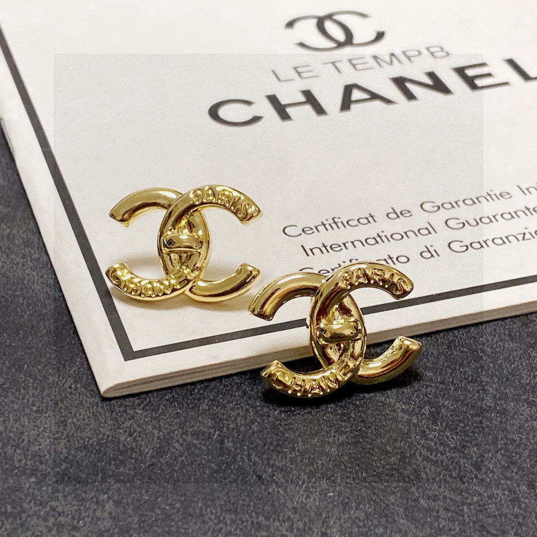 Chanel vintage double C stud earrings