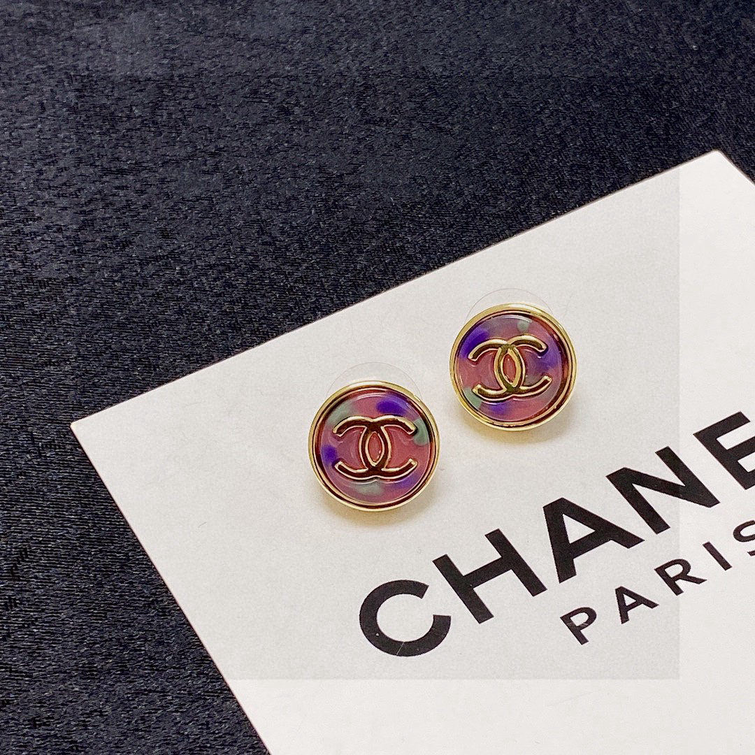 Chanel Double C Iridescent Earrings