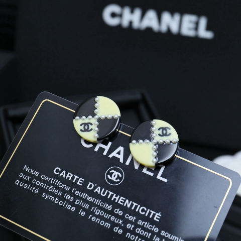 Chanel checkered earrings