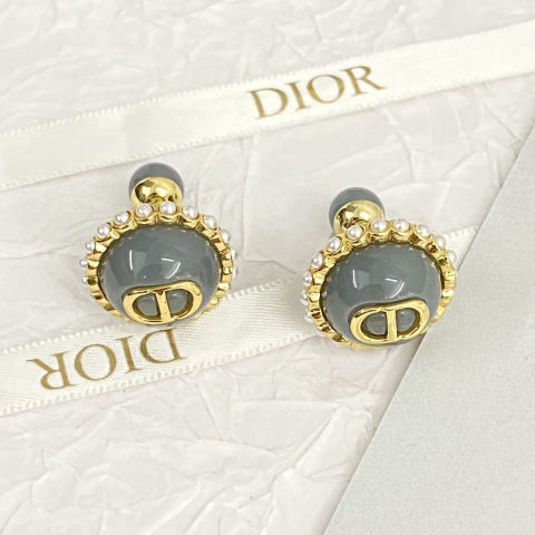 Dior candy-colored double-ball earrings